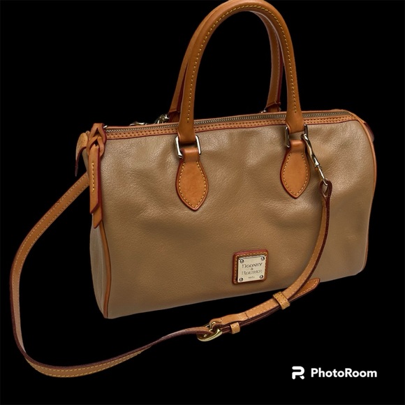 Dooney & Bourke leather barrel satchel in camel - Picture 5 of 15